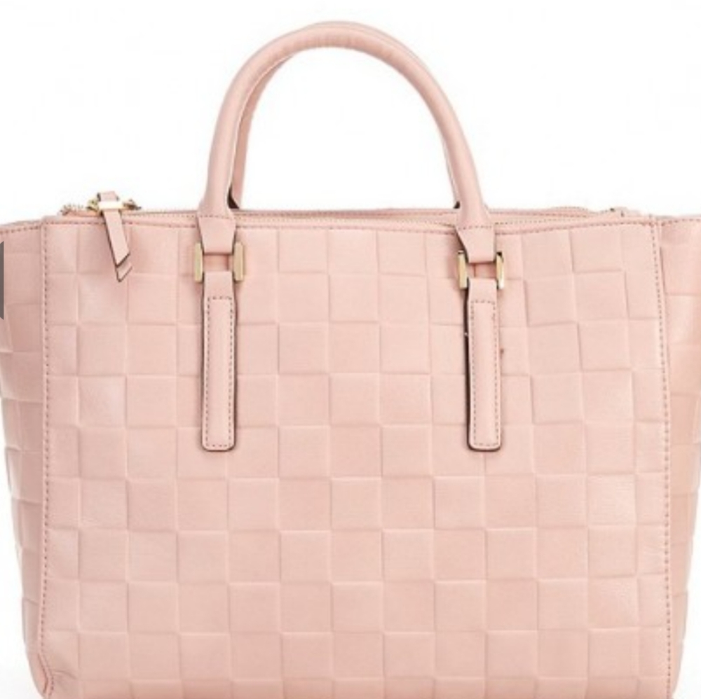 Kate Landry Woven Emboss Satchel Bag Pink